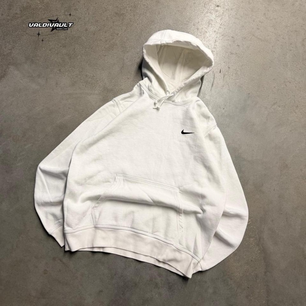 White Nike Swoosh Hoodie Men's Large